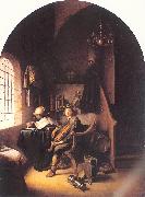 DOU, Gerrit An Interior with Young Violinist Sweden oil painting artist